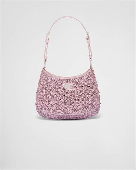 prada pink rhinestone bag.